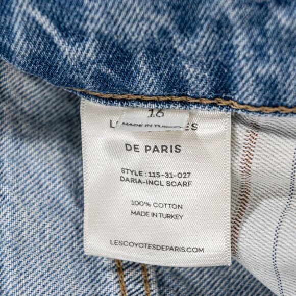 LES COYOTES DE PARIS High-Rise Crop Denim Jeans Size 16 24w - Picture 8 of 12